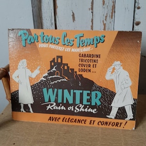 Ravissant Carton Publicitaire, Présentoir de Magasin des Années años 50