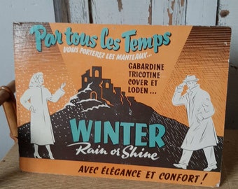 Ravissant Carton Publicitaire, Présentoir de Magasin des Années 1950