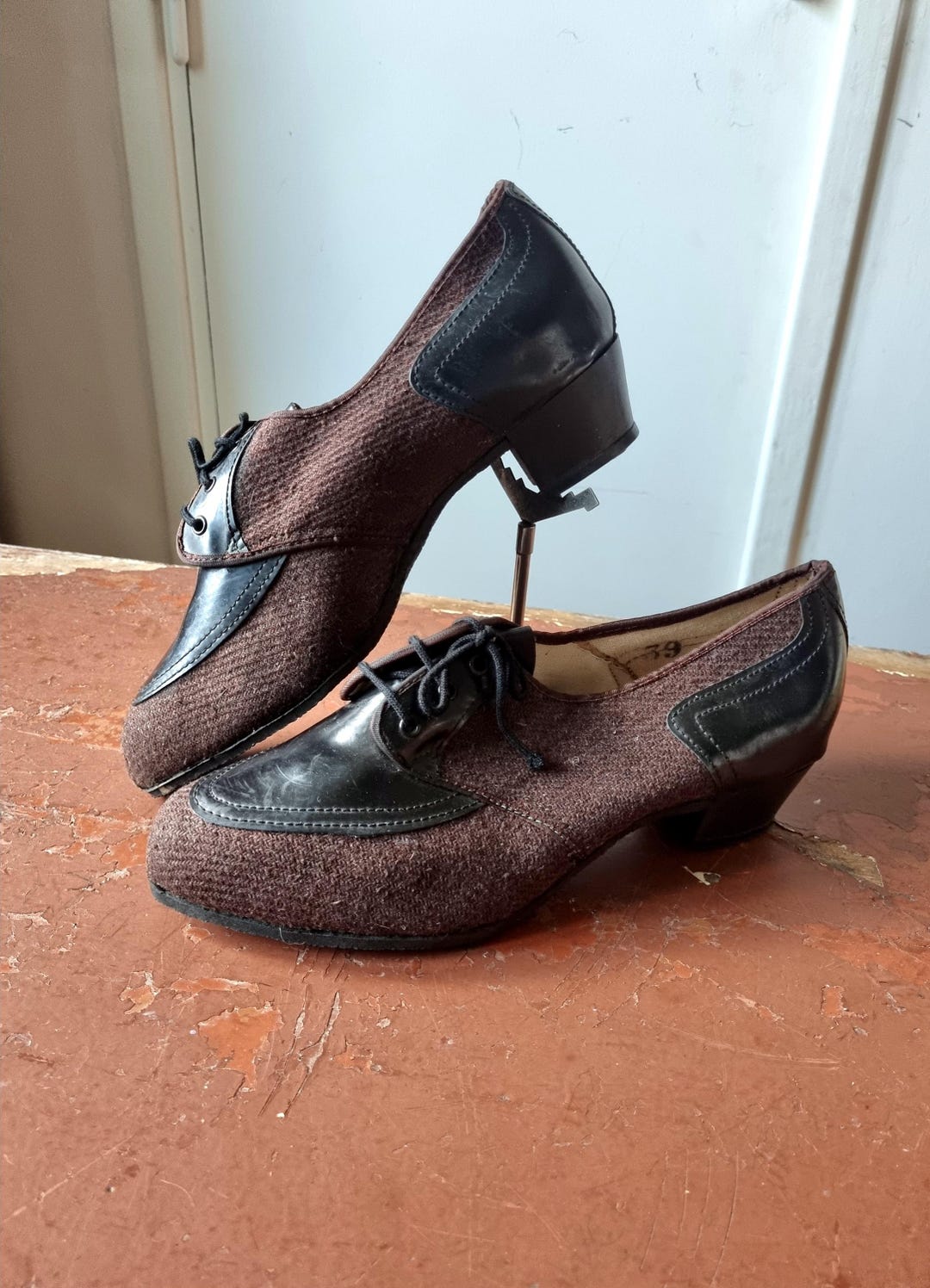 Chaussures Vintage Steindl Marron - Taille 43 EU (9 US / 8 UK) - Cuir & Daim