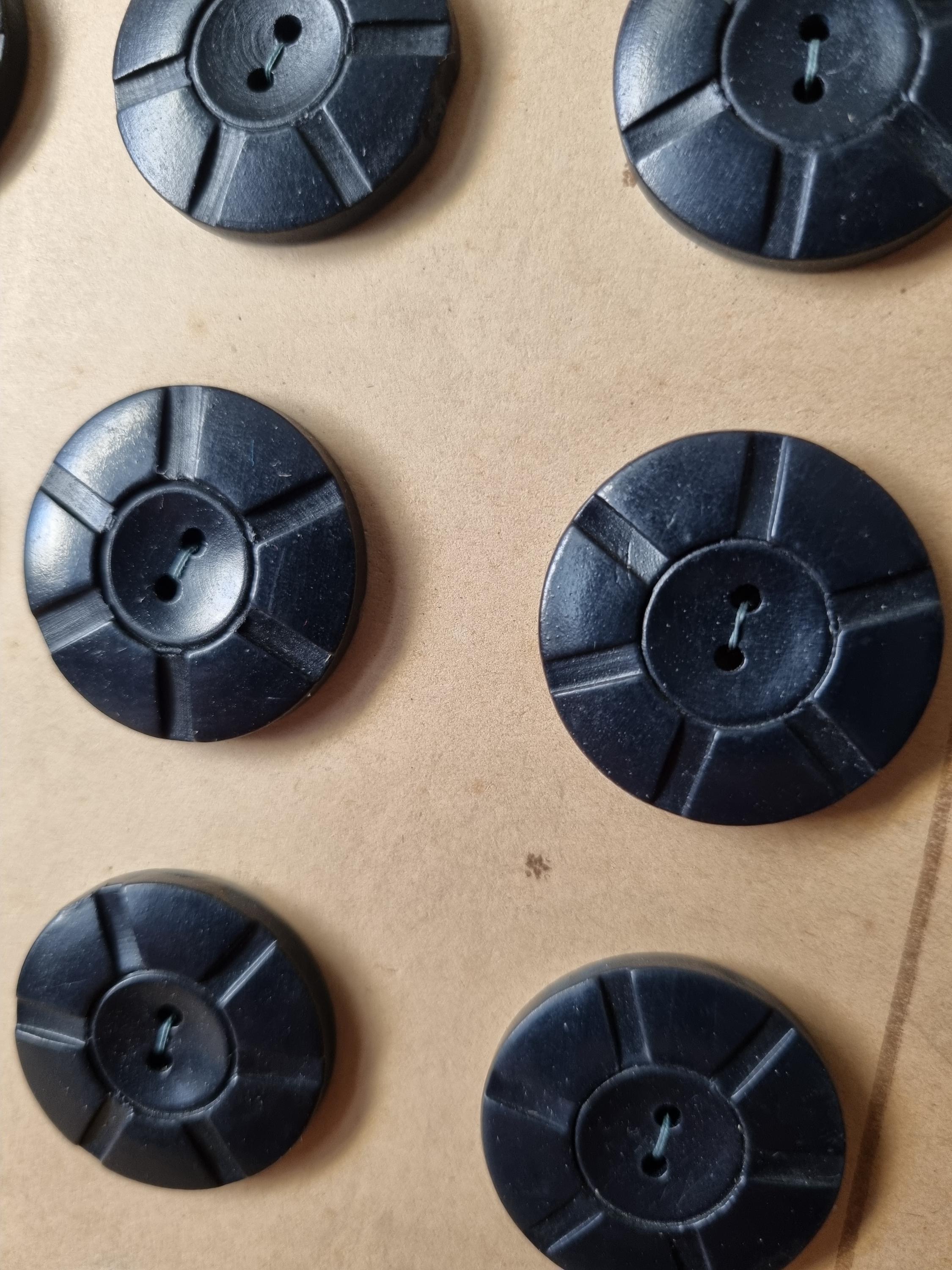 Bouton Vintage Noir Creux - Mercerie Ancienne - Lot De 1 à 10 Pièces - Occasion