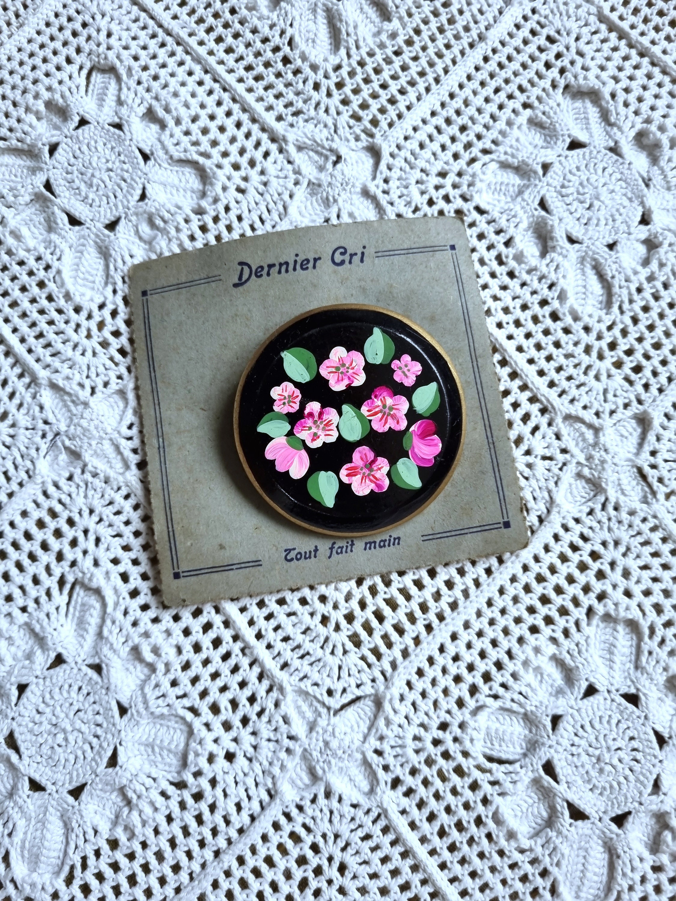 Broche Croix En Bois De La Forêt Noire - Rare Années 1940/1950 - Occasion Vintage