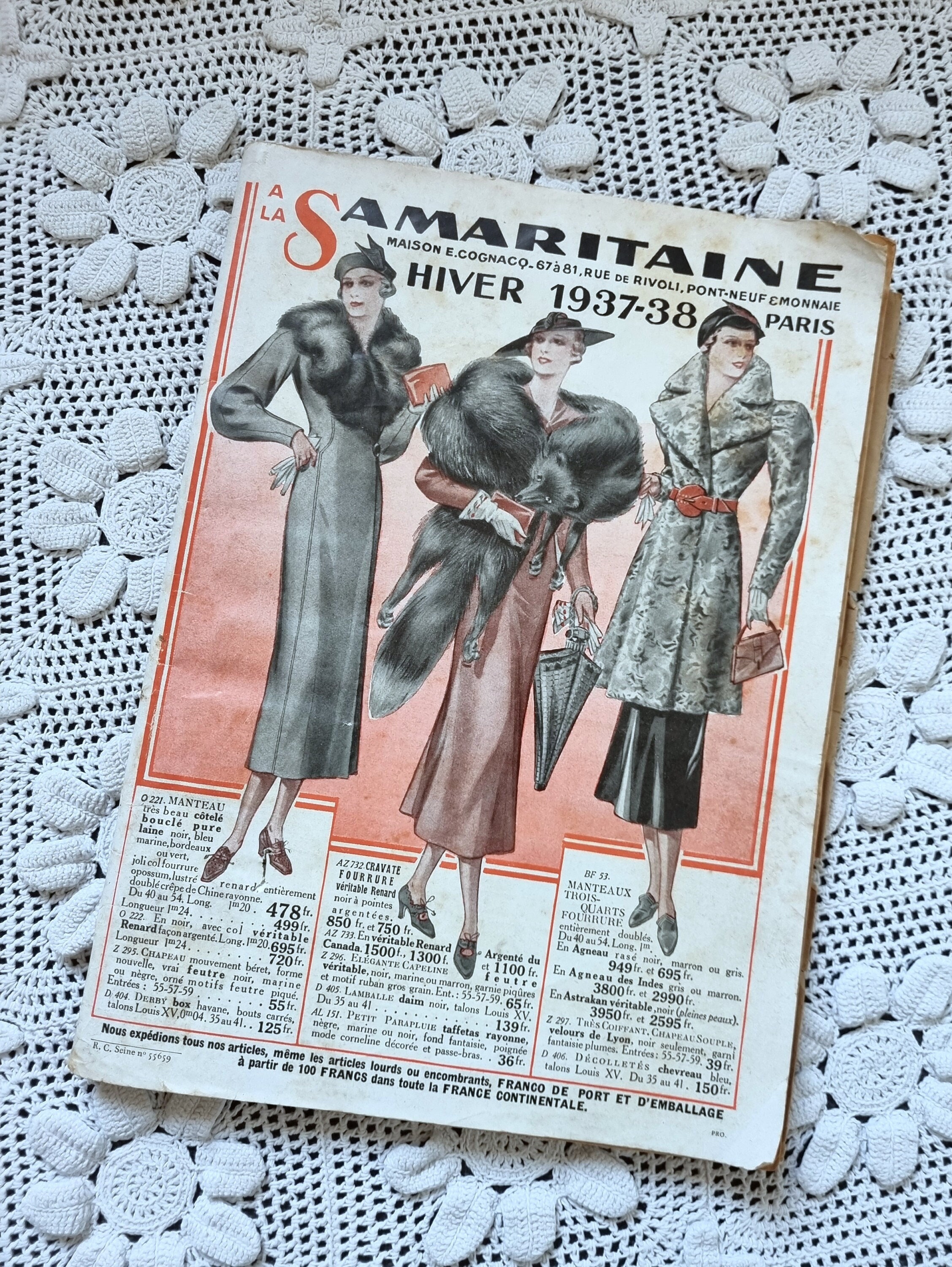 RARE Catalogue de La Samaritaine Ann es 1930s Hiver 1937 1938 Fran ais