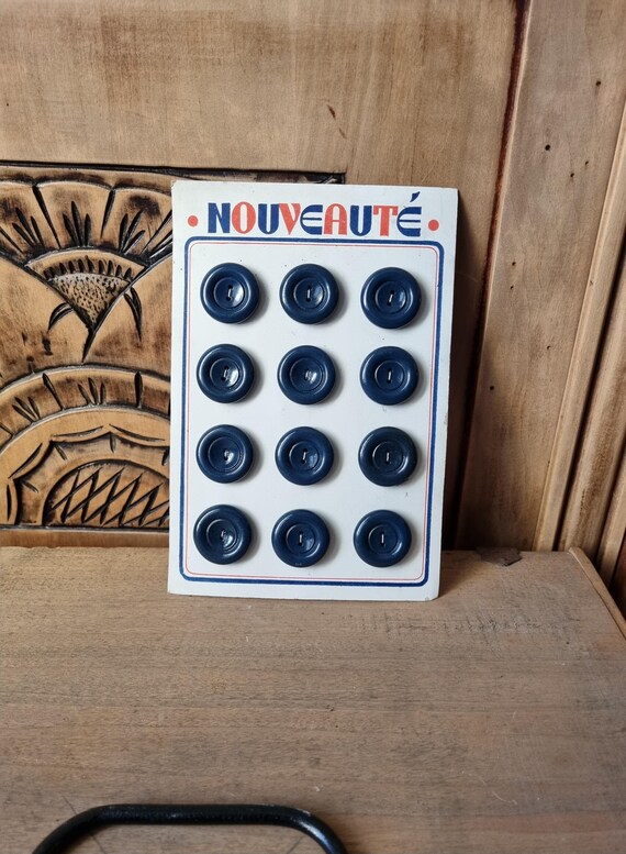 Bouton Vintage Bleu Creux – Mercerie Ancienne, Lot De 1 à 10 Pièces