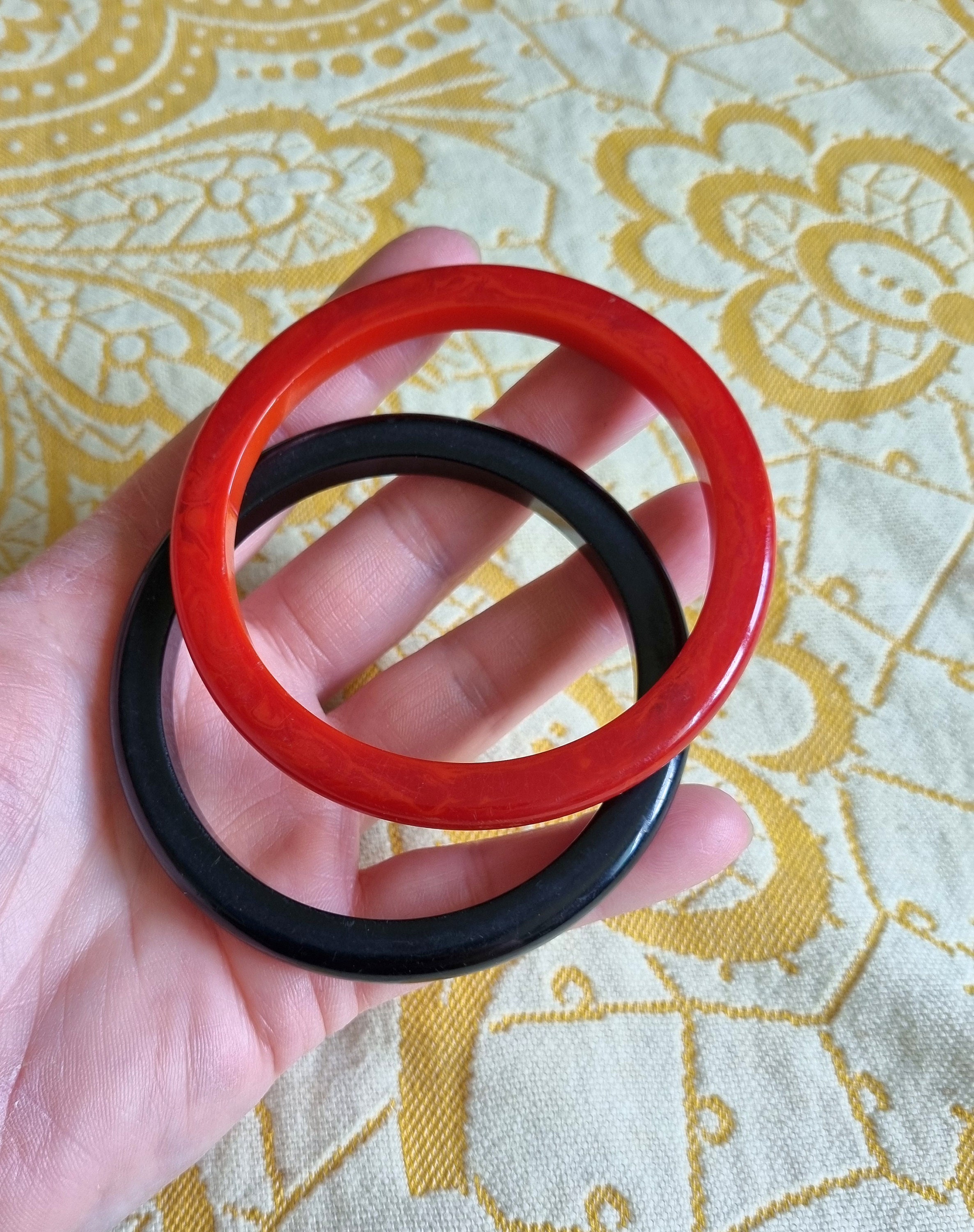 Lot De 2 Bracelets Anciens En Bakélite - Vintage - Occasion