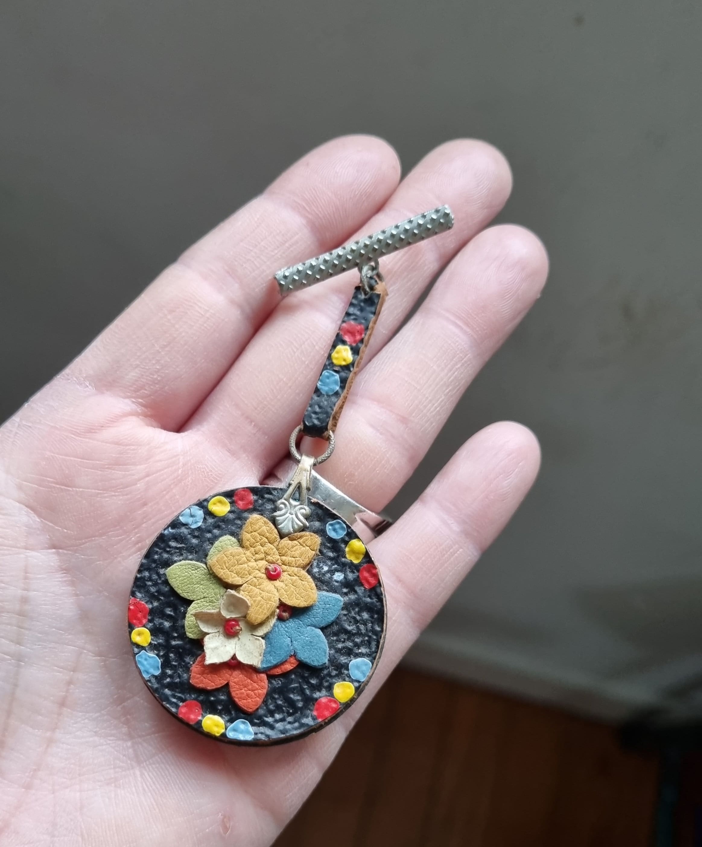 Broche Art Déco Vintage - Métal Argenté Fleur, Années 40, Bijou Ancien Occasion