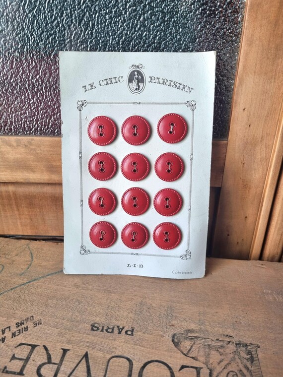 Bouton Vintage Rouge Pastille - Mercerie Ancienne - Lot De 1 à 10 Pièces - Occasion