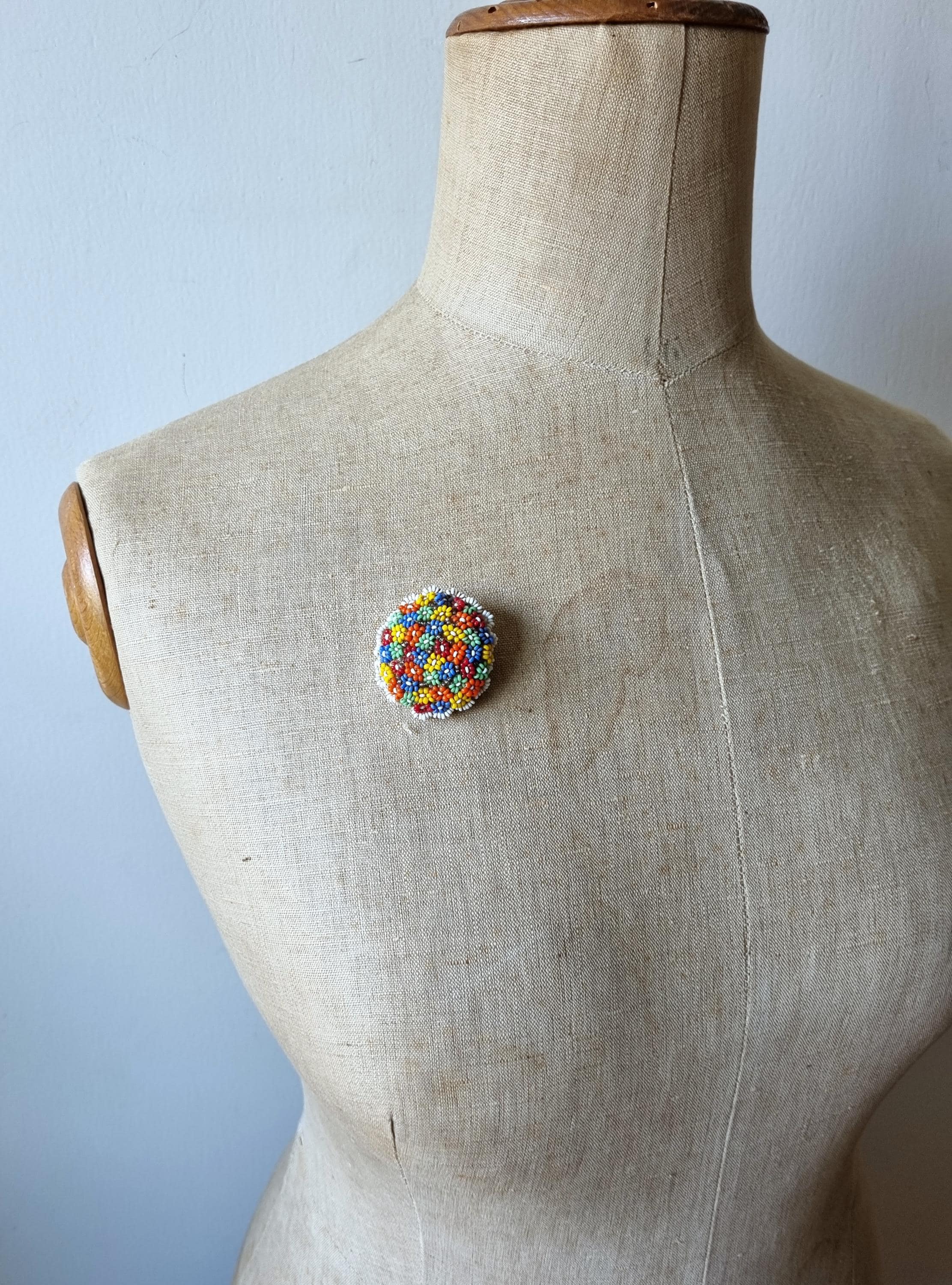 Broche Florale Spiralée Argent Et Zirconium Cognac - Style Années 30/40 - Occasion - Bijou Vintage