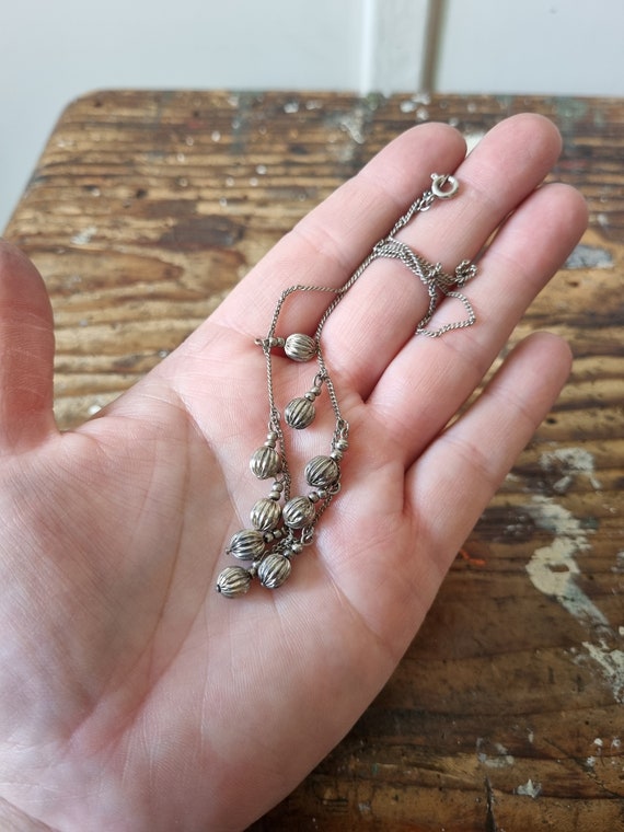 Ceinture Ou Collier Vintage En Métal Doré Et Perles - Longueur 90 Cm, Fait Main, Occasion