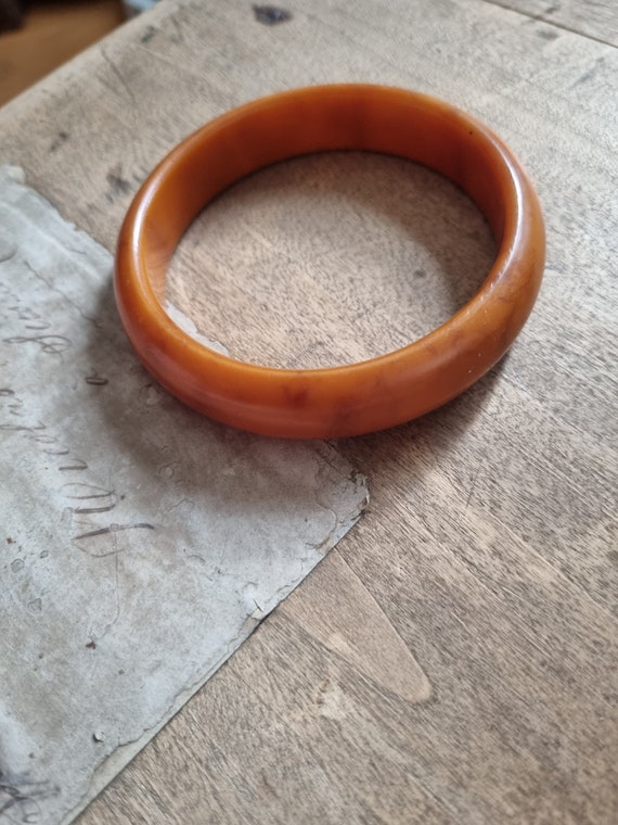 Magnifique Bracelet French Bakélite, Couleur Caramel View 6