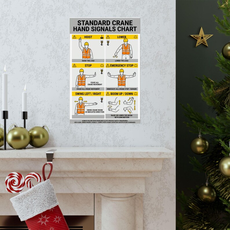 Crane Hand Signals Poster Matte Vertical Poster | Construction Safety ...