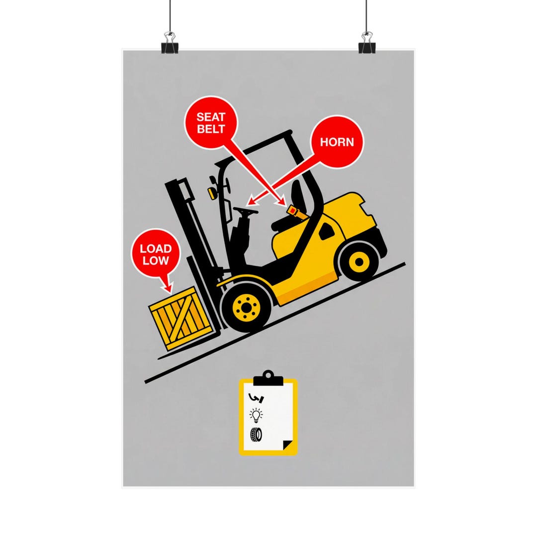 Forklift Safety Poster Matte Vertical Posters | Industrial Training ...