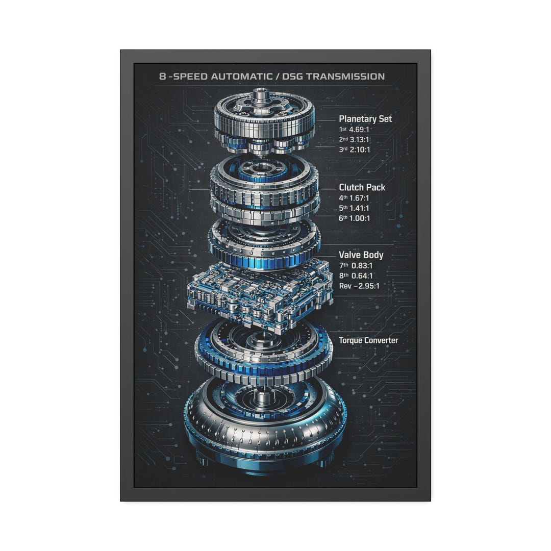 8-speed Automatic Transmission Poster Framed Paper Posters | Automotive ...
