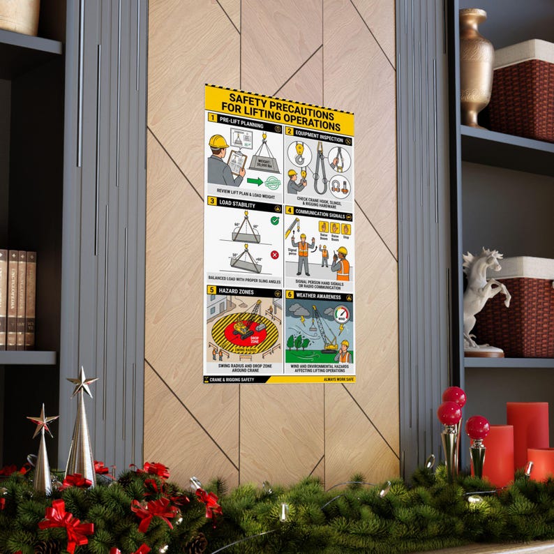 Lifting Operations Safety Poster Matte Vertical Posters | Crane Rigging ...