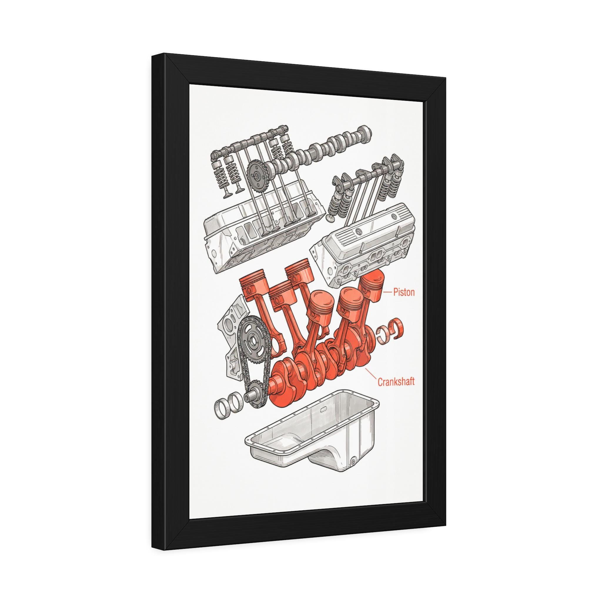 Exploded Engine Diagram Poster | Framed Paper Posters - Etsy