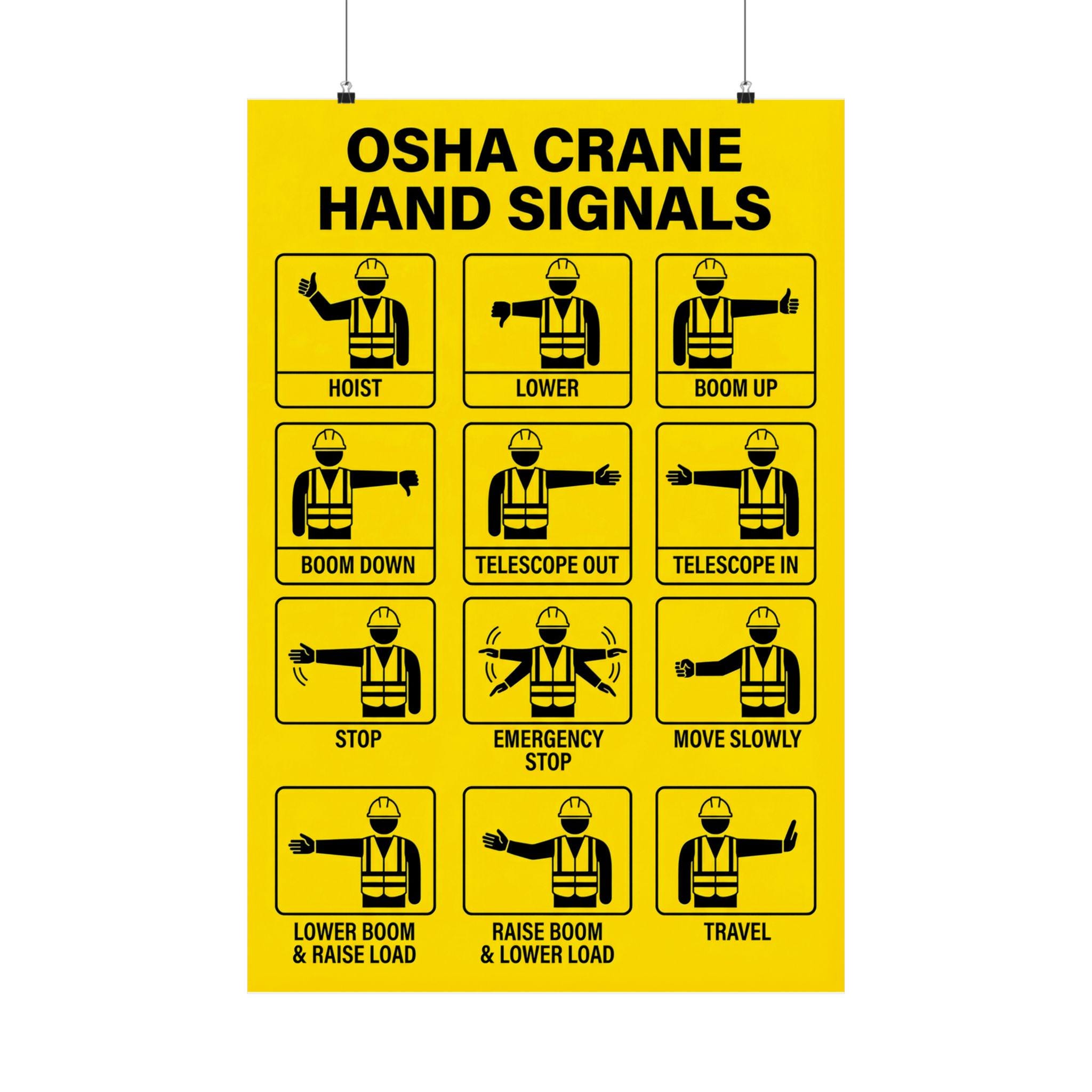 OSHA Crane Hand Signals Poster Matte Vertical - Etsy