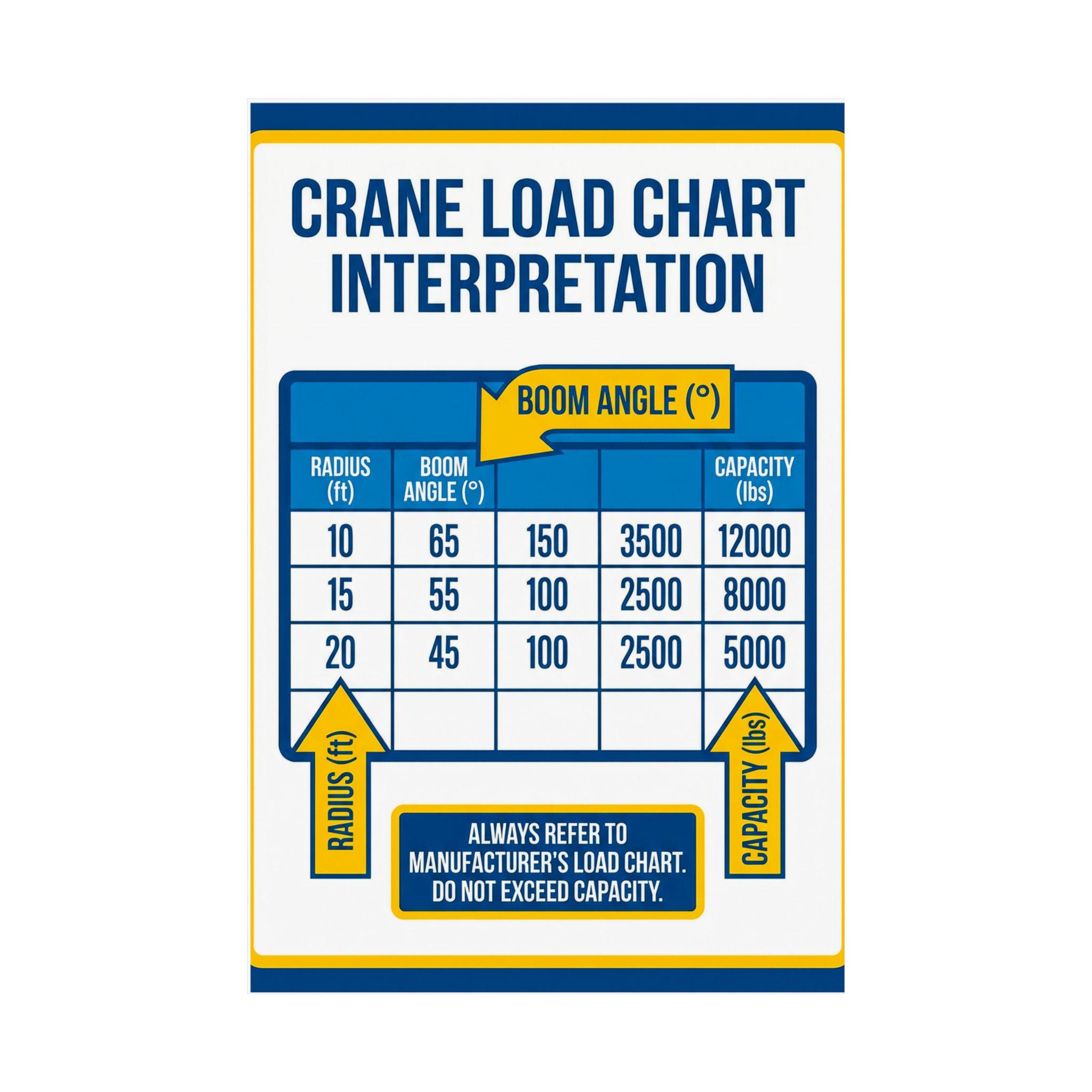 Crane Load Chart Interpretation Poster | Matte Vertical Poster - Etsy