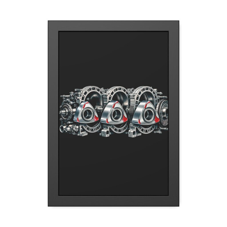 Mechanical Engine Diagram Framed Poster | Industrial Automotive Art - Etsy