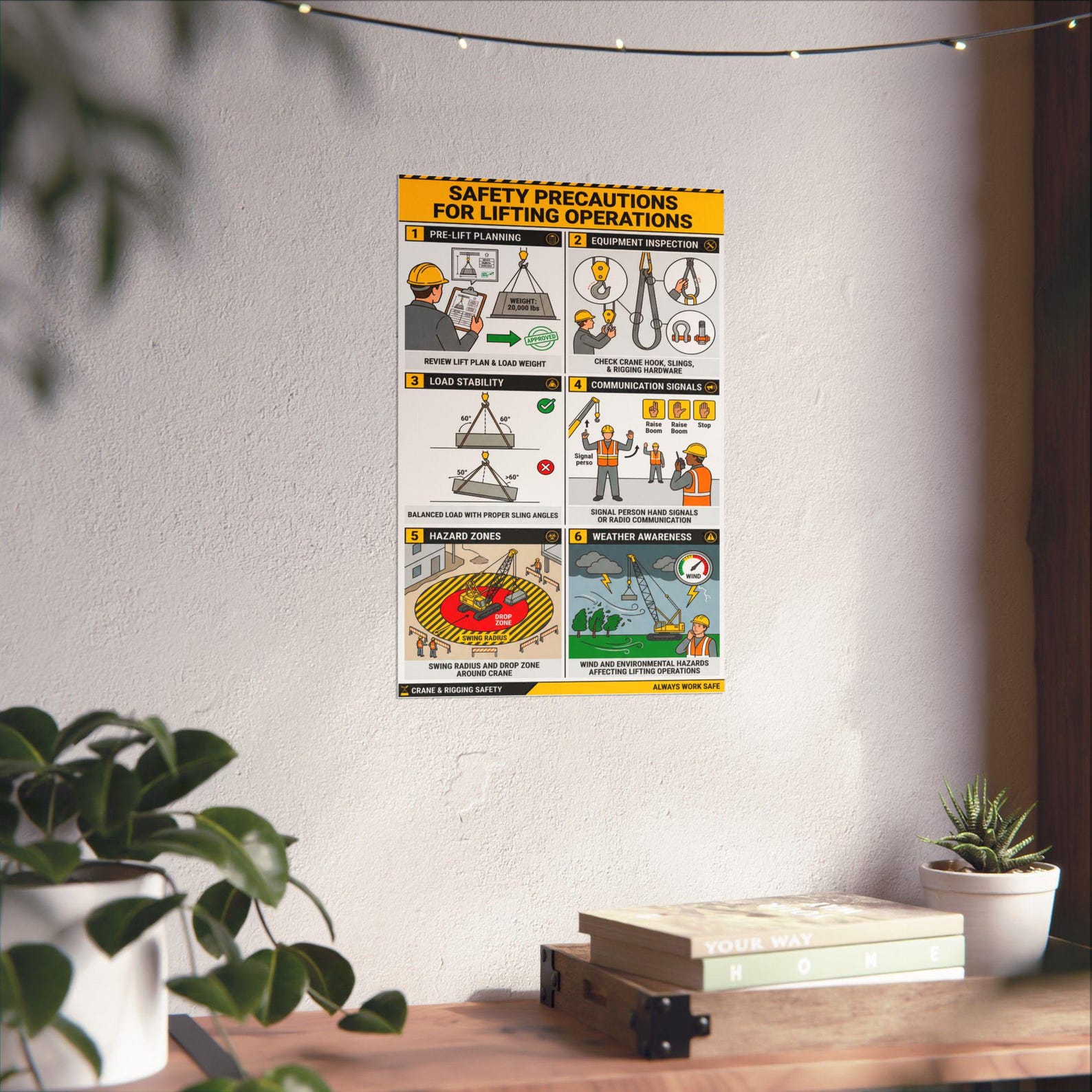 Lifting Operations Safety Poster Matte Vertical Posters | Crane Rigging ...