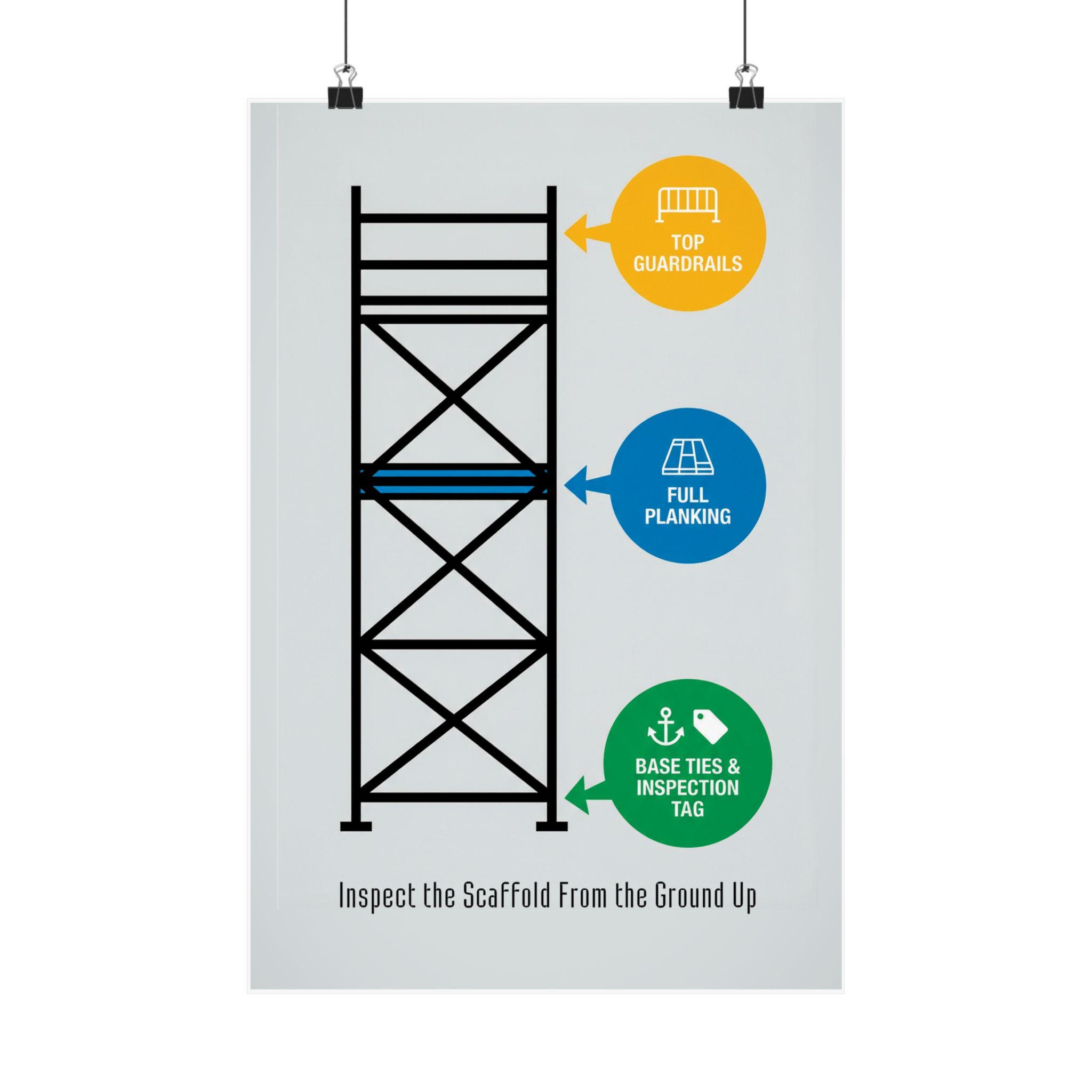 Scaffold Inspection Diagram Matte Poster | Safety Steps, Full Planking ...