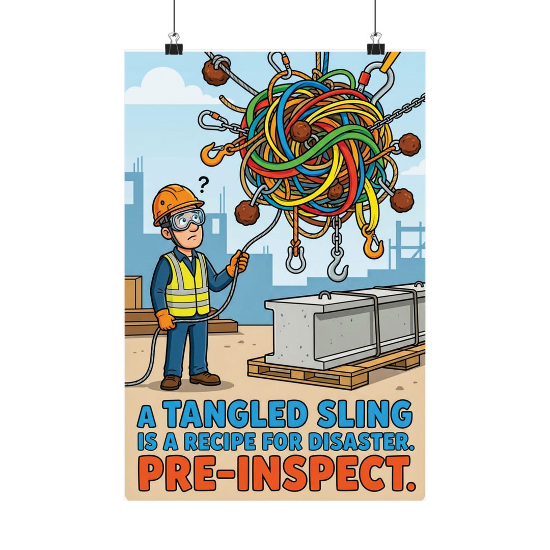 Tangled Sling Safety Poster Matte Vertical Poster | Construction Pre ...
