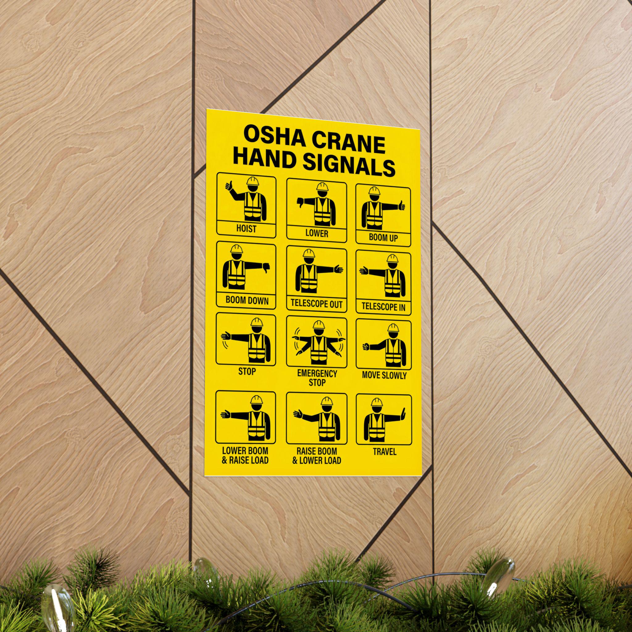 OSHA Crane Hand Signals Poster Matte Vertical - Etsy