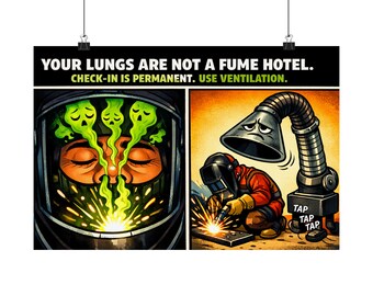 Your Lungs Are Not a Fume Hotel Matte Horizontal Poster | Welding Safety Art, Industrial Ventilation
