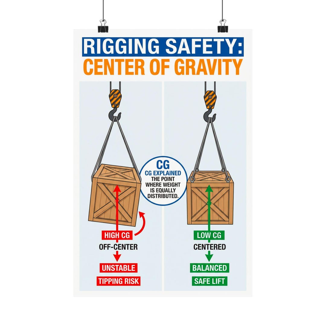 Gravity Sa Rigging Rope Rigging Safety Center of Gravity Poster Matte Vertical - Etsy
