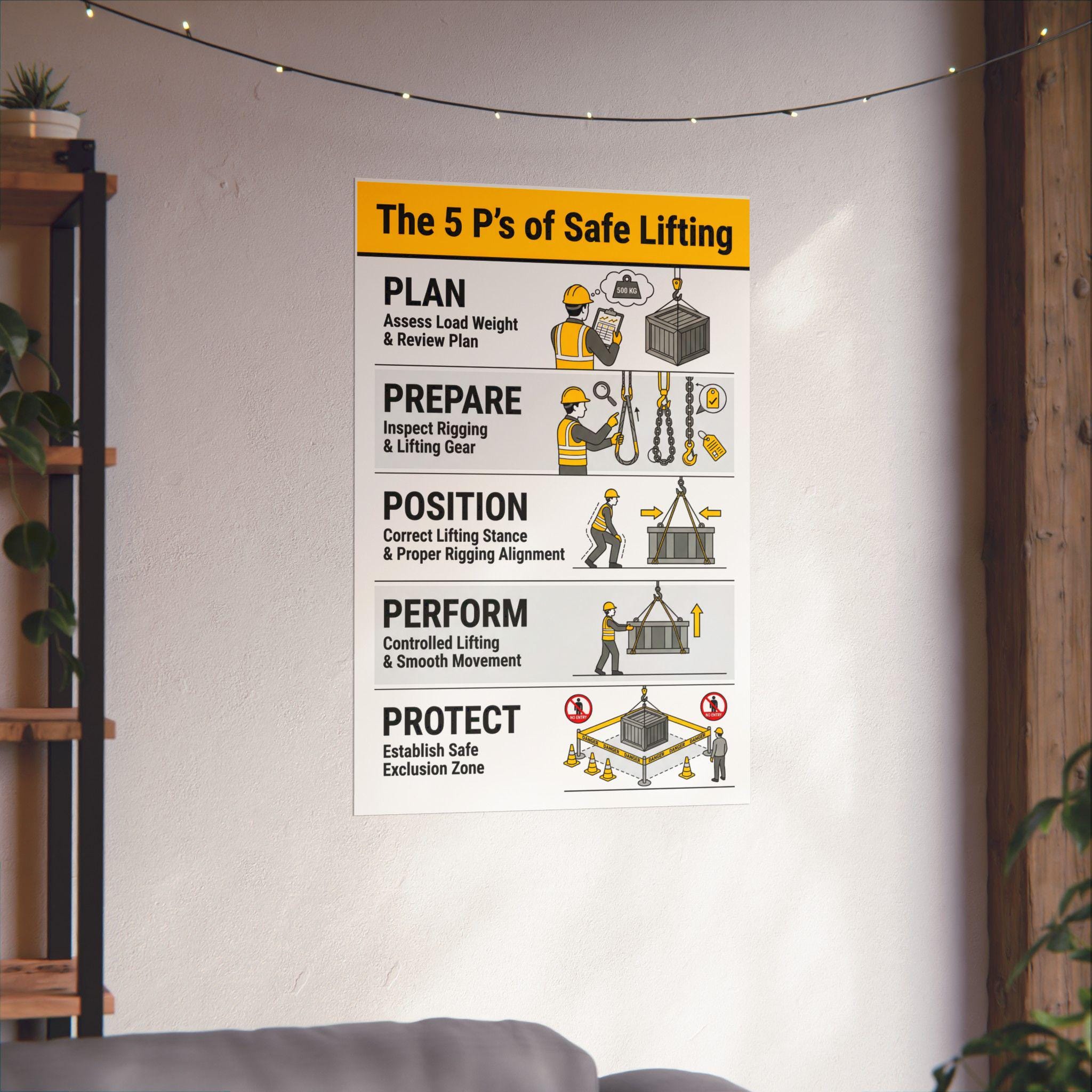 5 P's of Safe Lifting Matte Poster | Workplace Safety Instruction - Etsy