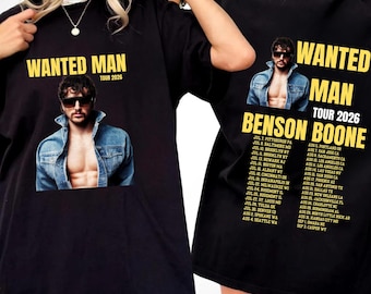 Benson Boone Wanted Man Tour Shirt, Fireworks and Rollerblades Tour 2024 2025, Benson Boone Fan Gift, Benson Boone Shirt, Wanted Man Merch