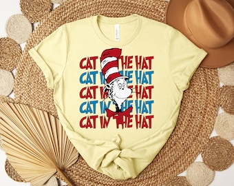 Read Across America T-shirt,Reading Day Shirt,Reading Friends Tee,Coquette Cartoon,Cat In The Hat,Cute Animal Book Characters Shirt For Kids