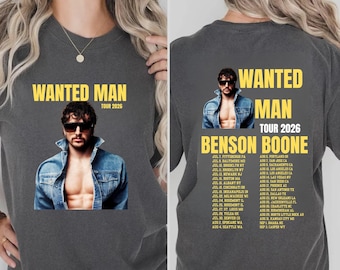 Benson Boone Wanted Man Tour Shirt, Fireworks and Rollerblades Tour 2024 2025, Benson Boone Fan Gift, Benson Boone Shirt, Wanted Man Merch