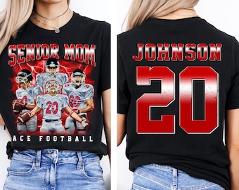 Personalized Football T-Shirt, Custom Photo Player Tee, Custom Football Shirt, Bootleg Player Design, Senior Mom Shirt, Bootleg Shirt