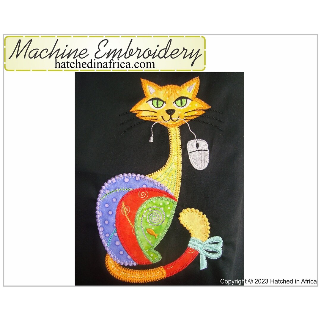 Aristocat Mischief Applique | Single Machine Embroidery Design - Etsy