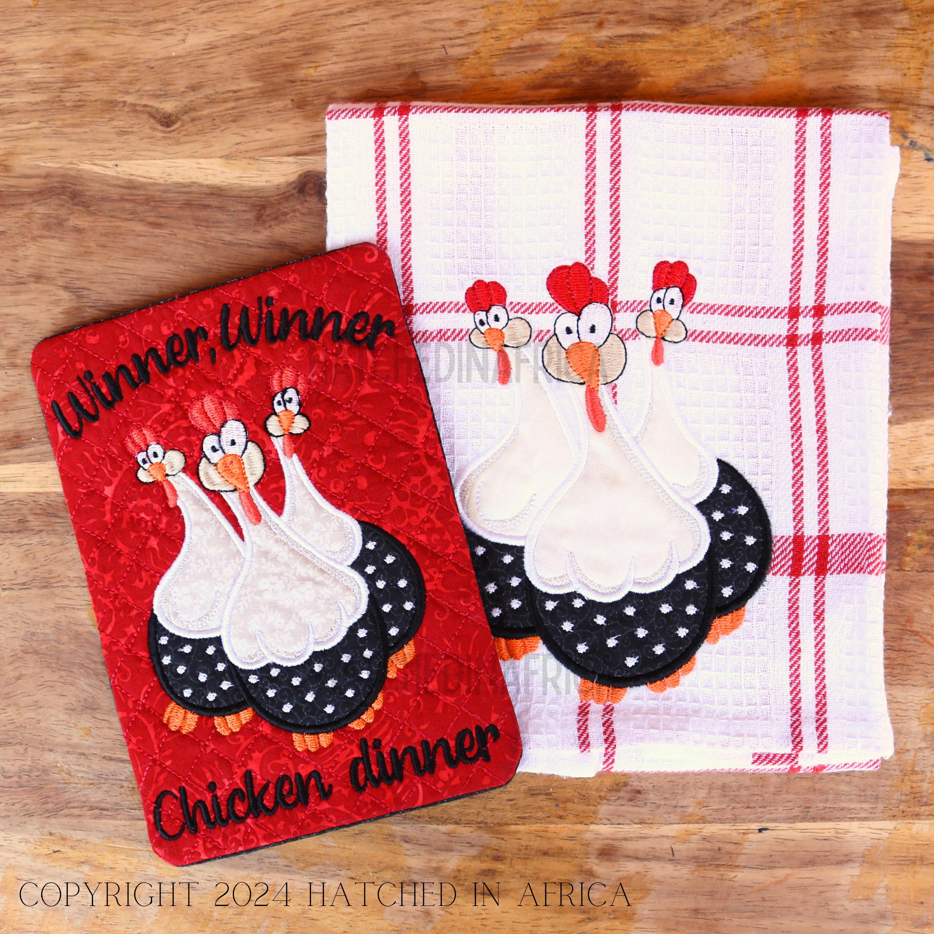 Crazy Chicken Applique & Mug Rugs | Machine Embroidery Designs - Etsy