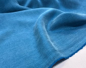 Turquoise Teal Dress Fabric, Cupro Lyocell Blend (Soft, Drapey)