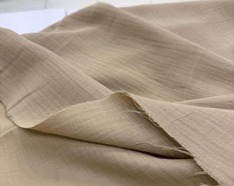 Sand Double Gauze Muslin Fabric, 100% Cotton, 150 cm, for Dresses, Robes, Shirts & Loungewear
