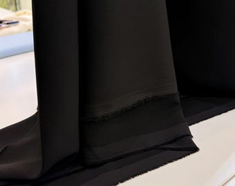 Italian Georgette Fabric: Soft Black Crepe - Flowing Polyester
