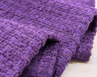 Purple Tweed Fabric: Wool Cotton Blend (Medium Weight, By Yard)