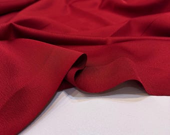 Burgundy Double-Sided Crepe Fabric: Italian Style, Lightweight