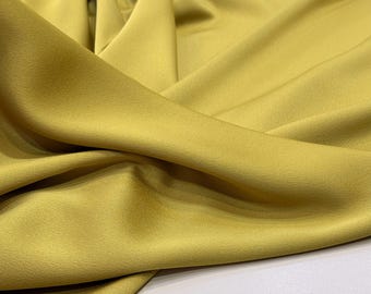 Double Face Olive Green Crepe Fabric - Matte and Shiny Sides