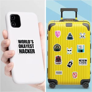 Hacker Programmer Sticker Sheet, Coding Tech Vinyl Decals 40 designs (4 Sheets) 画像 8