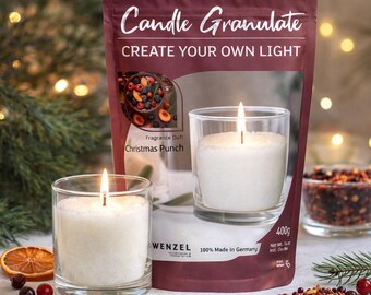 Christmas Punch Candle Granules 400g – Scented Christmas Candle Granules, fruity and spicy winter fragrance, DIY candle wax gift idea