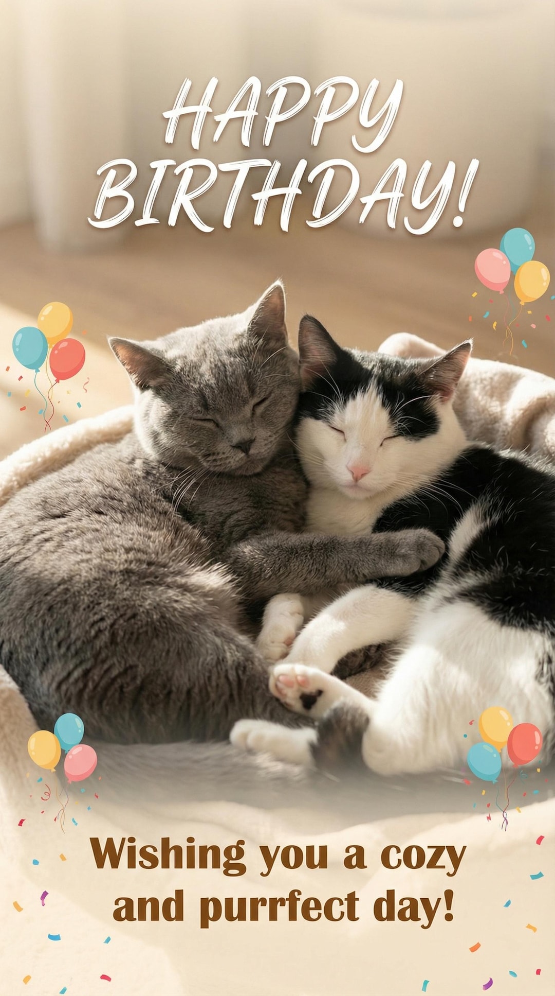 Happy Birthday Cat Card – Printable Digital Card for Kids and Cat ...