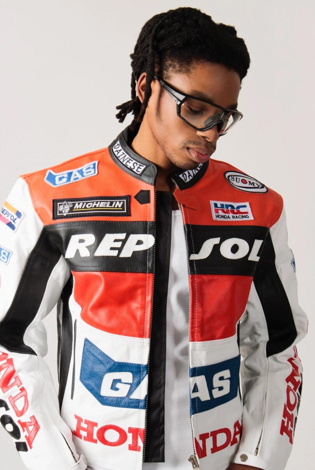 Honda Repsol Motogp Racing Leather Jacket - Pro Rider Men's Protective ...