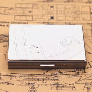 Recycled Circuit Board Card Holder, Stainless Steel Framed Wallet, Unique Mothers Day Gift