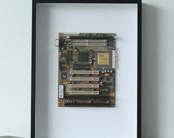 Recycled Circuit Board Wall Art, Tech Home Decor, Steampunk Style Gift
