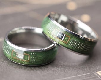 Circuit Board Gifts, Sustainable Men’s Ring, Gift for Software Engineers