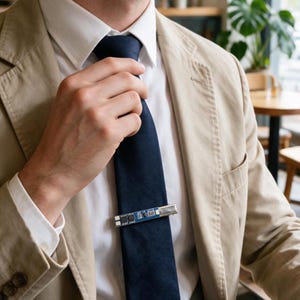 Pinza para corbata con diseño de circuito impreso, regalo tecnológico único para hombres, regalo para ingenieros, pasador de corbata para bodas de geeks, regalo para amantes de la informática, regalo de Navidad para él.