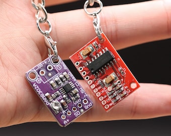 Recycled Circuit Board Keychain, Upcycled Tech Keyring, Steampunk Style Gift