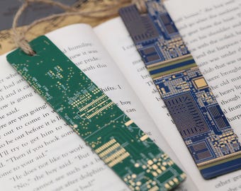 Recycled Circuit Board Bookmark, Sustainable E-Waste Gift, Gift for Scientists